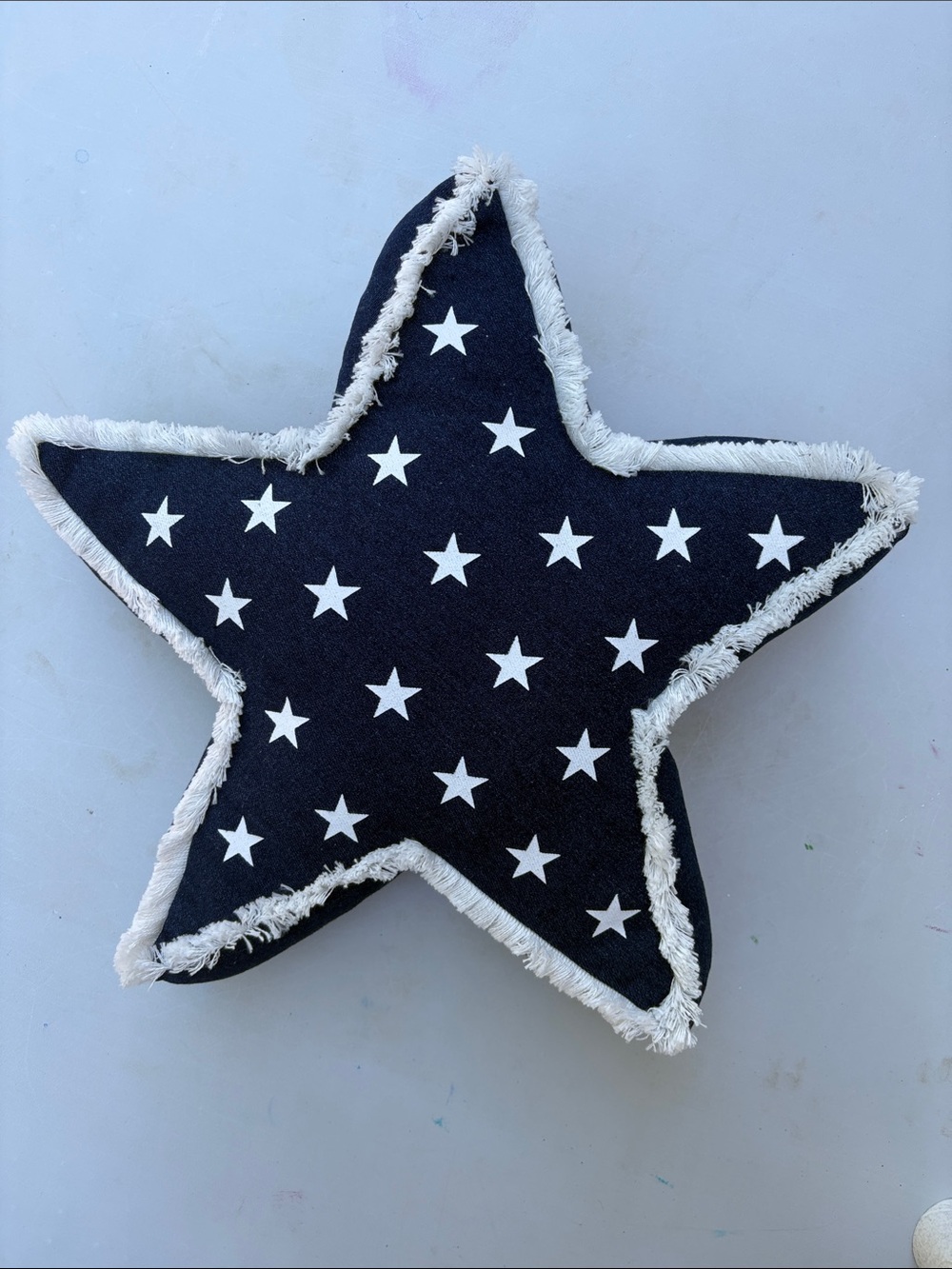 Sonoma Navy Star-Shaped Accent Pillow with White Stars Red Back